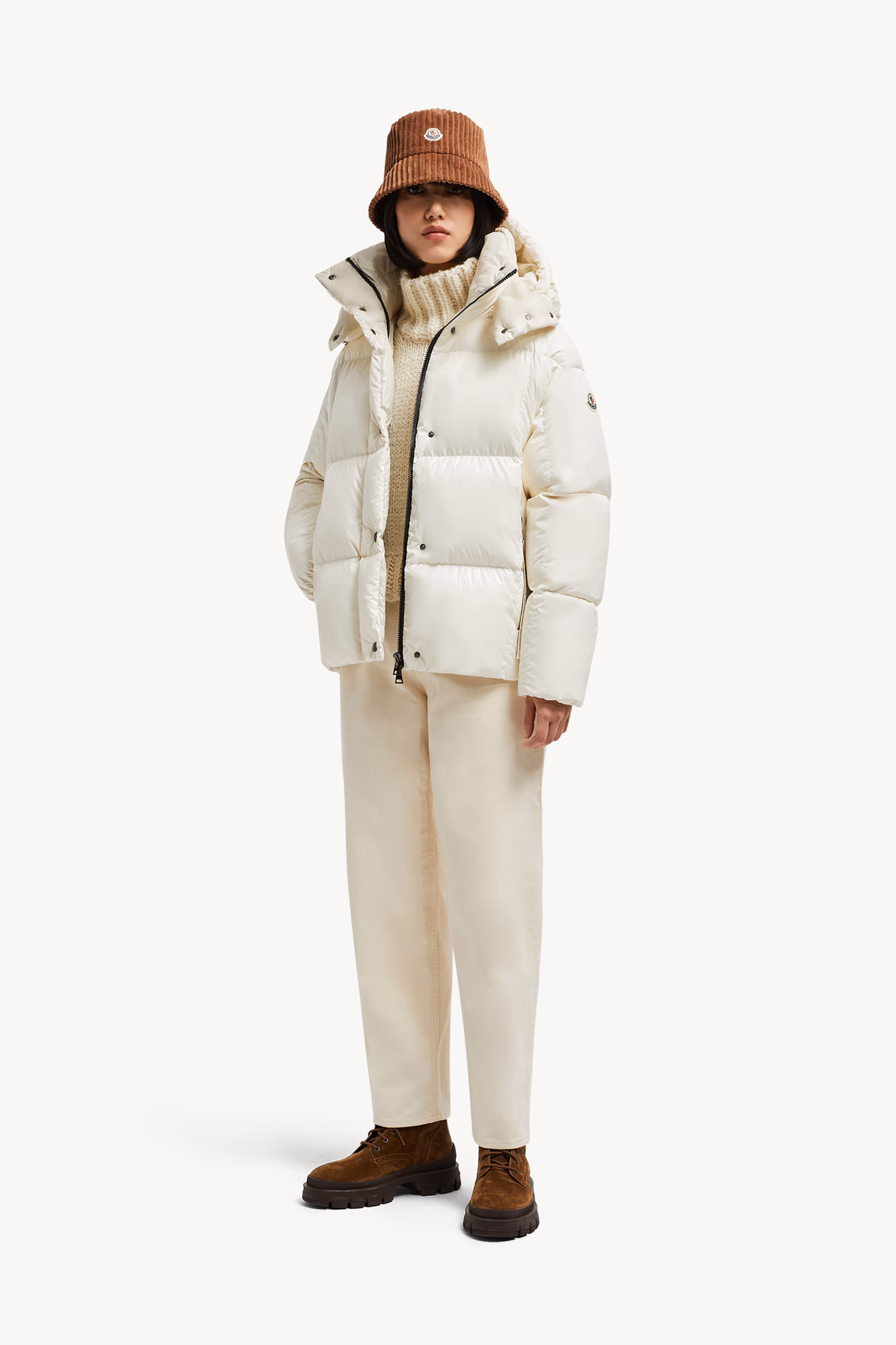 Doudoune courte à capuche Parana Femmes Blanc Moncler 0